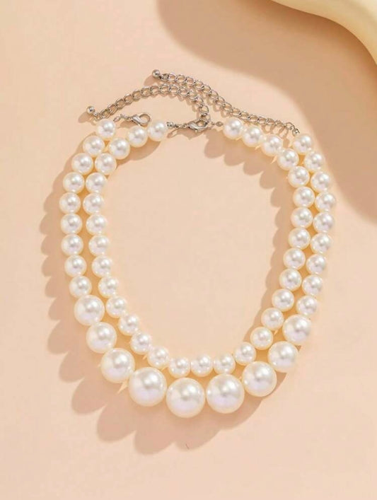 Double Down Pearl Necklace