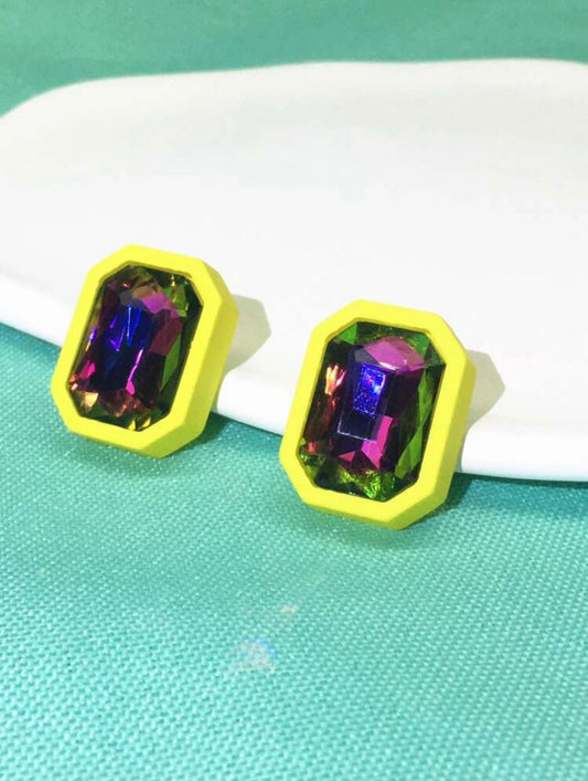 Stepping Stone Stud Earrings