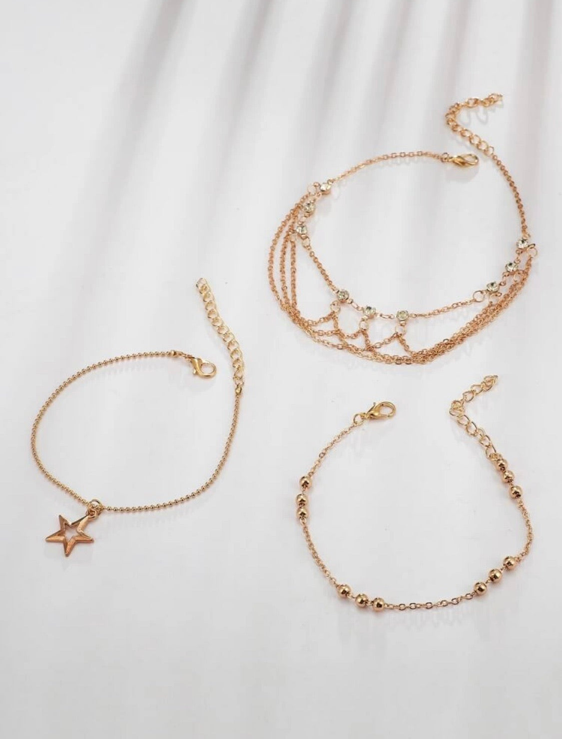 Star & Chain Anklet Set